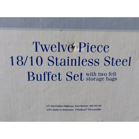 NEW IN BOX 12 Piece Vintage Hostess Set Wallace Glossy 18/10 Stainless Indonesia - Picture 11 of 14
